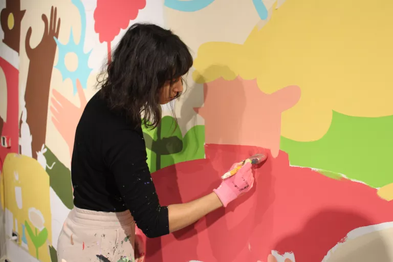 Julia painting mural