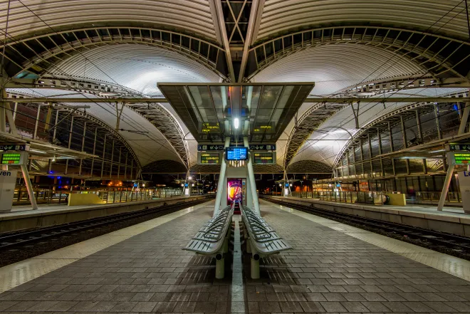 Leuven station with its impressive architecture